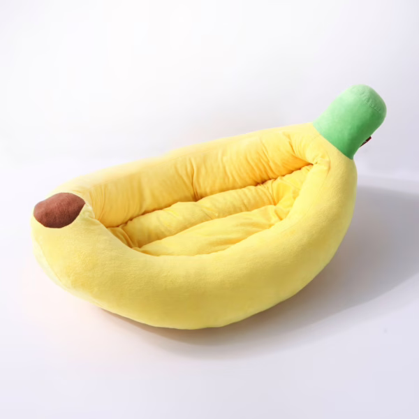 Removable & Washable Cartoon Banana Dog Bed – Pet House for Teddy, Bichon & Small to Medium Dogs, All-Season Use