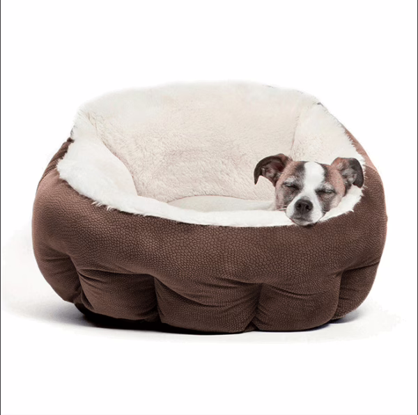 High-Back Pet Bed – Deep Sleep Lychee Texture Nest for Cats & Dogs | All-Season Crate Mat