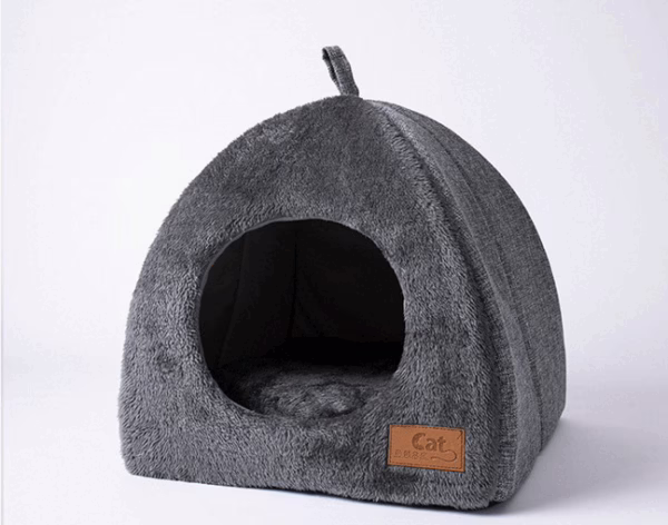 New Triangle Cat House – Enclosed Pet Bed for Deep Sleep, Thickened & Warm Design for Cats and Small Dogs