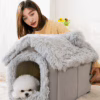 Fully Enclosed Pet House Bed – Foldable Insulated Cat Villa & Cozy Dog Nest for Small to Medium Pets