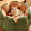 Winter Cactus-Shaped Pet House – Thick Plush Cat Bed, Warm Dog Nest & Cushion for Cold Weather