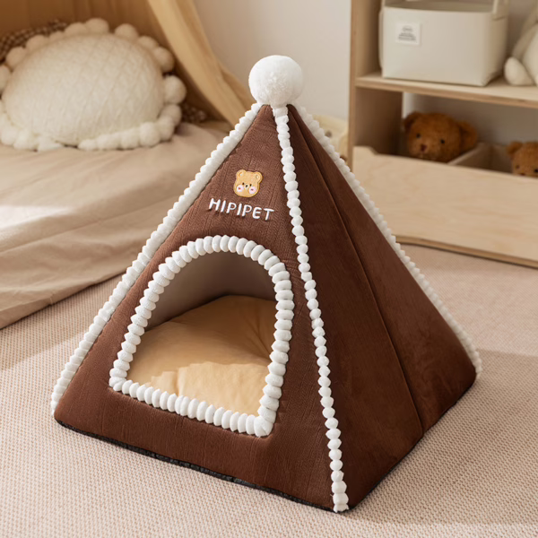 Cozy Pet Tent Bed – Enclosed Cat & Dog House for Fall and Winter, Warm and Secure Design