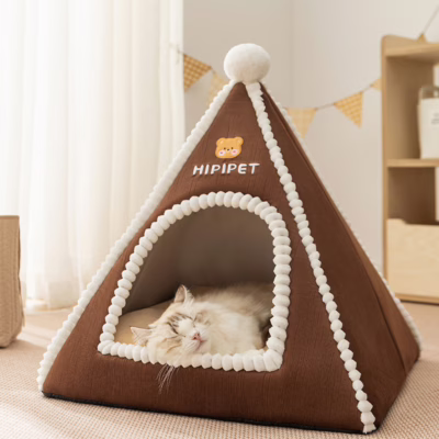 Cozy Pet Tent Bed – Enclosed Cat & Dog House for Fall and Winter, Warm and Secure Design