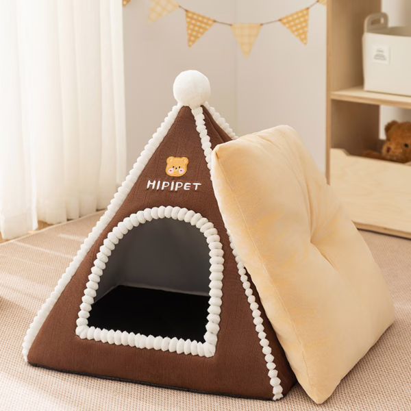 Cozy Pet Tent Bed – Enclosed Cat & Dog House for Fall and Winter, Warm and Secure Design