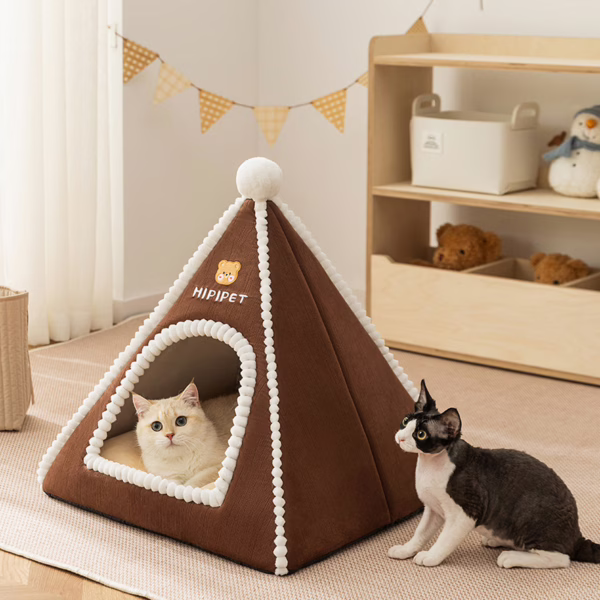 Cozy Pet Tent Bed – Enclosed Cat & Dog House for Fall and Winter, Warm and Secure Design